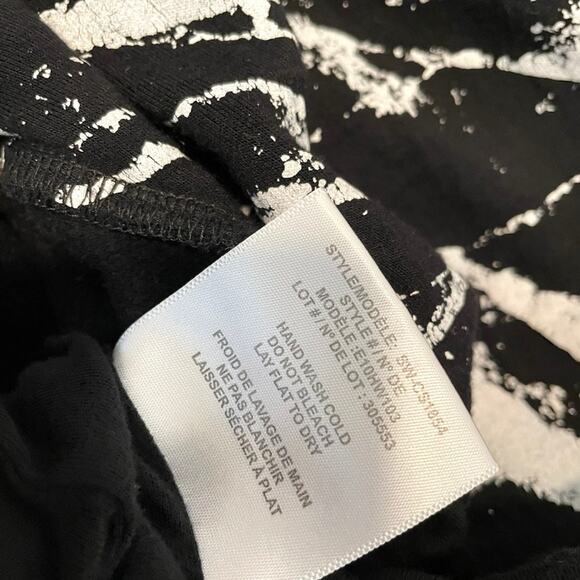 Helmut Lang Tera splatter Abstract asymmetrical zip Hooded Sweatshirt SP 4688 - Picture 5 of 11